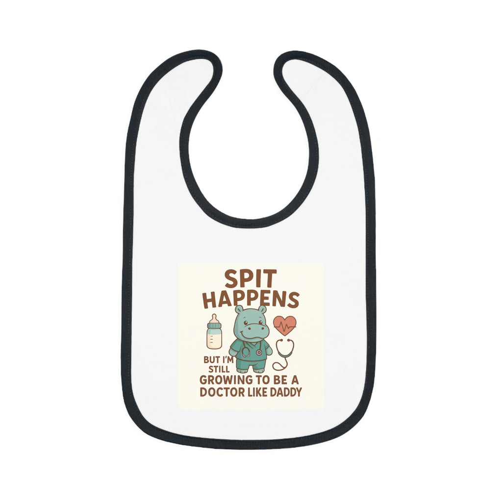 Baby Contrast Trim Jersey Bib