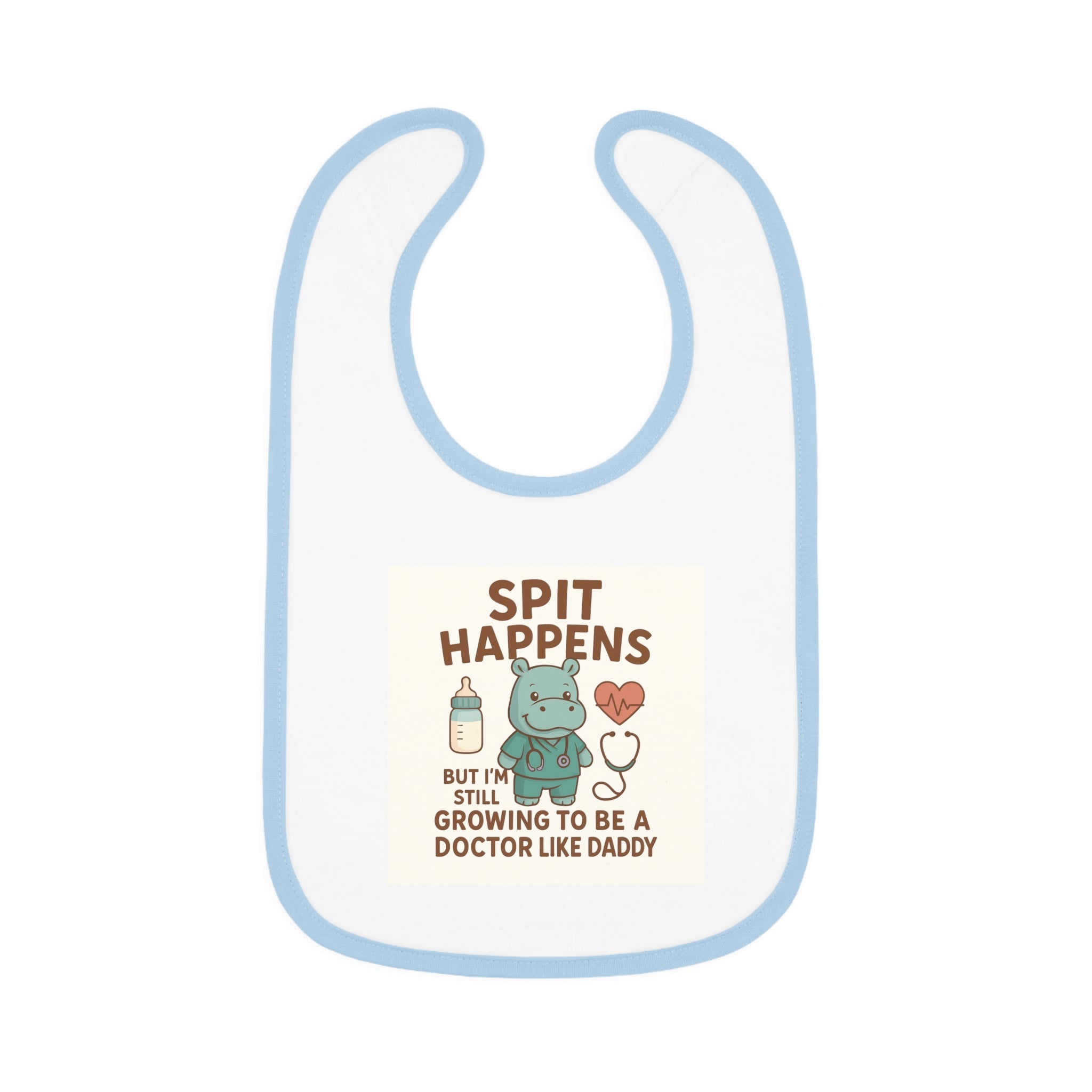 Baby Contrast Trim Jersey Bib