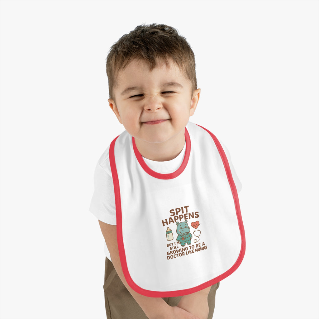 Baby Contrast Trim Jersey Bib
